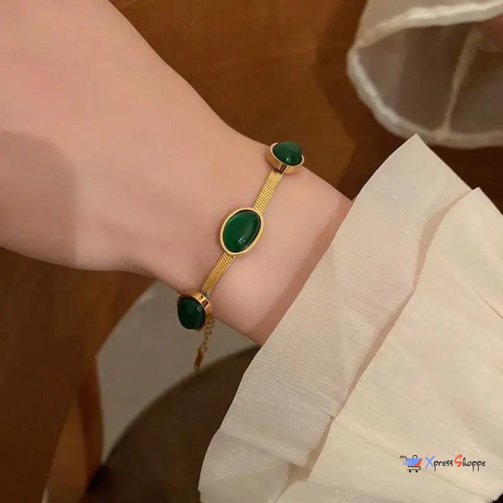 Luxury Emerald Green Crystal Necklace For Women (FREE Bracelet + Earrings)