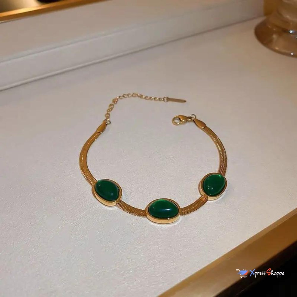 Luxury Emerald Green Crystal Necklace For Women (FREE Bracelet + Earrings)