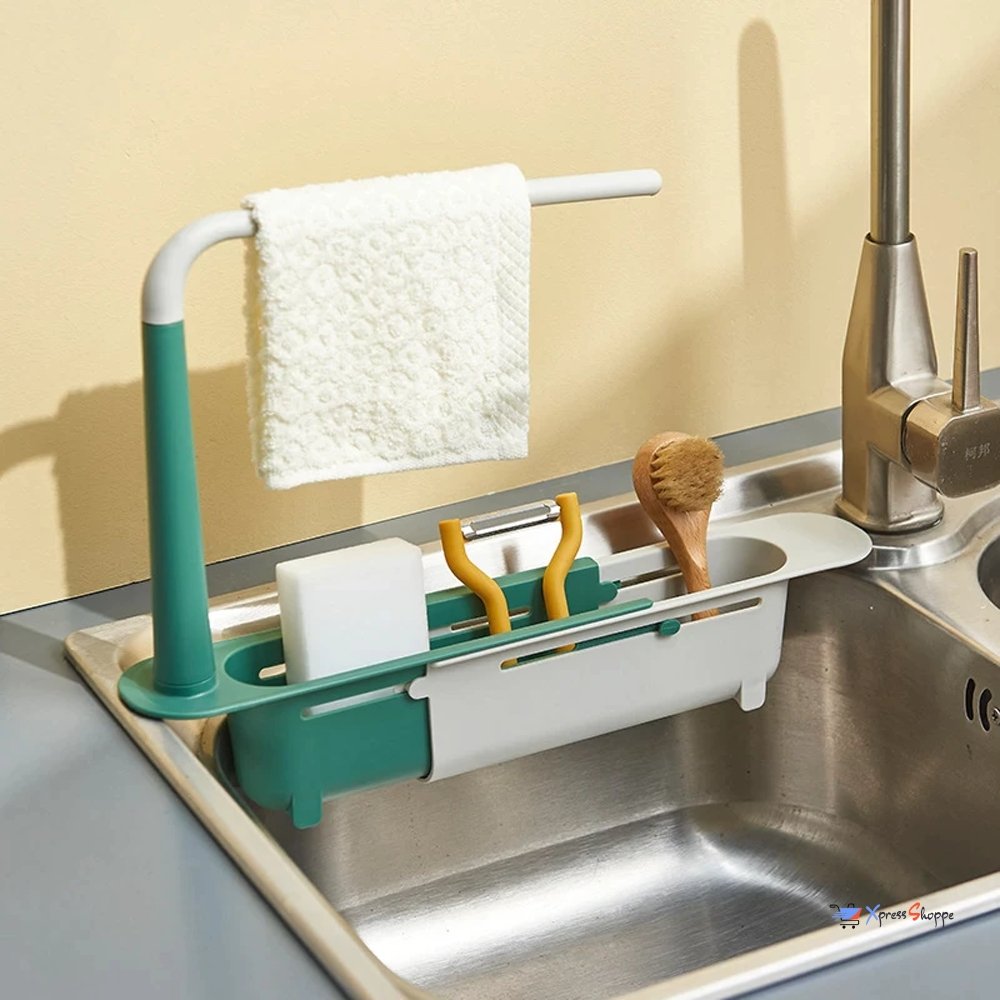 2-in-1 Telescopic Sink Storage & Rack Holder