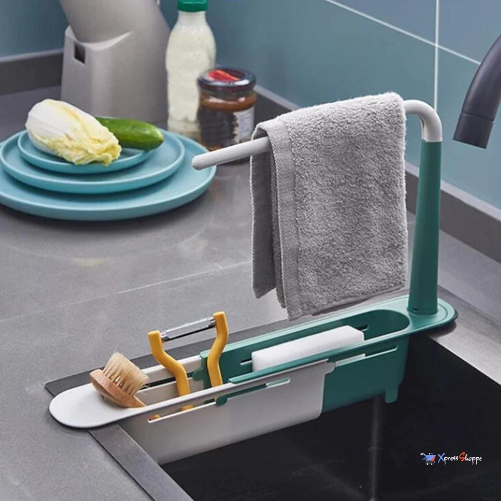 2-in-1 Telescopic Sink Storage & Rack Holder