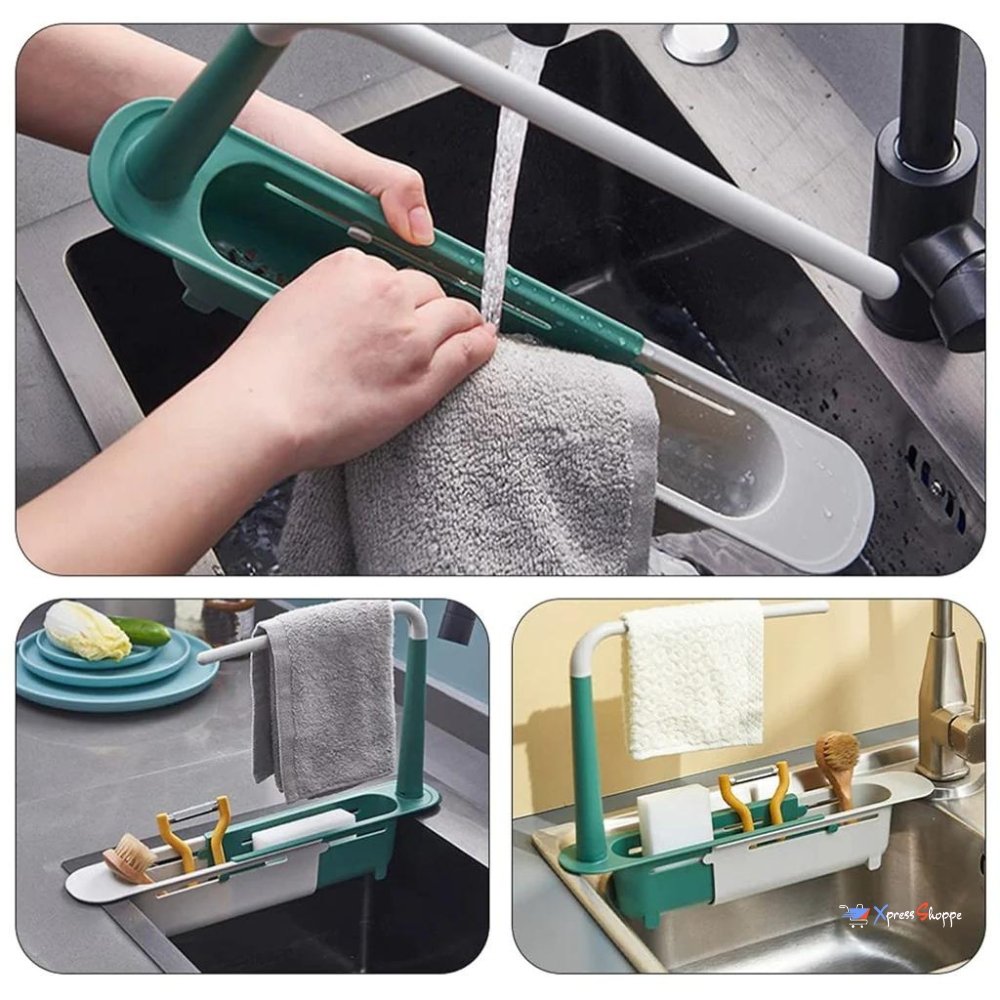 2-in-1 Telescopic Sink Storage & Rack Holder