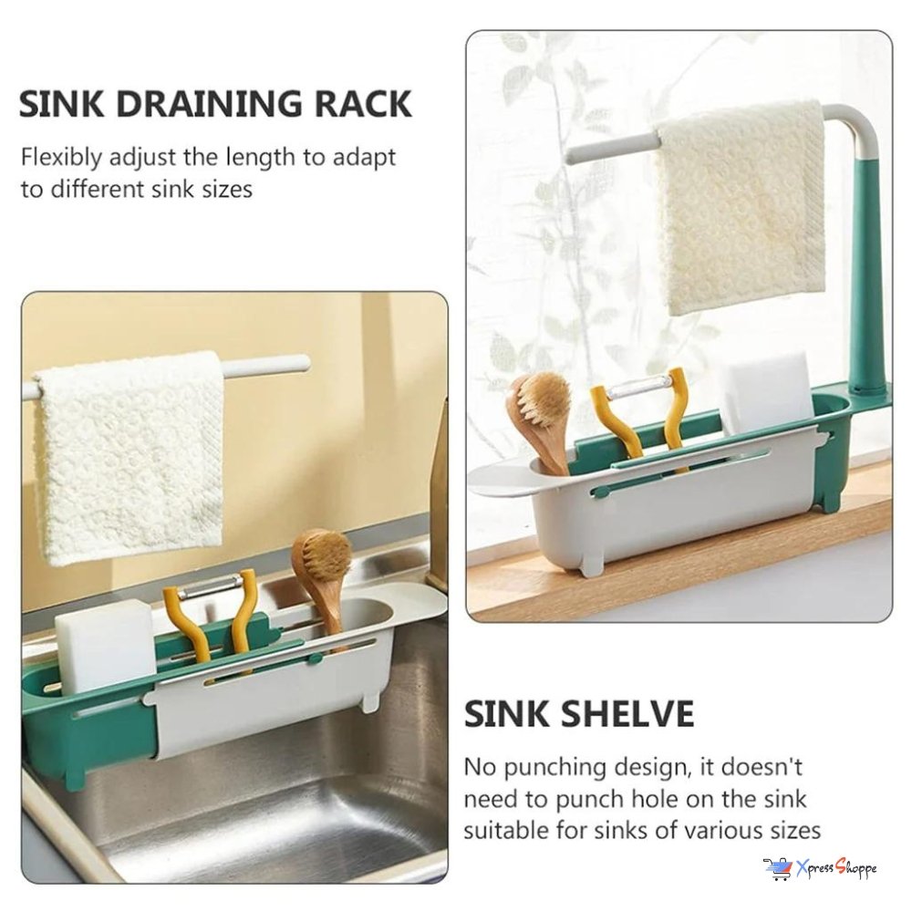 2-in-1 Telescopic Sink Storage & Rack Holder
