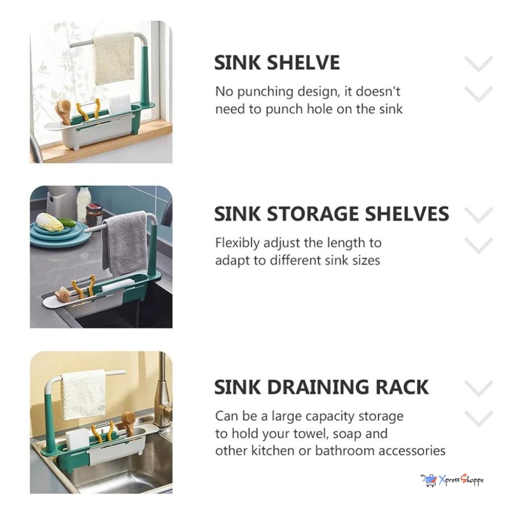 2-in-1 Telescopic Sink Storage & Rack Holder