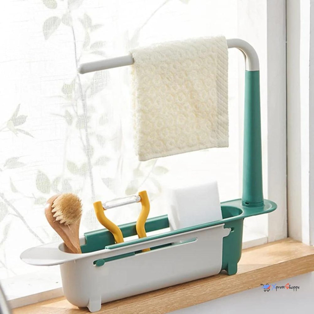 2-in-1 Telescopic Sink Storage & Rack Holder