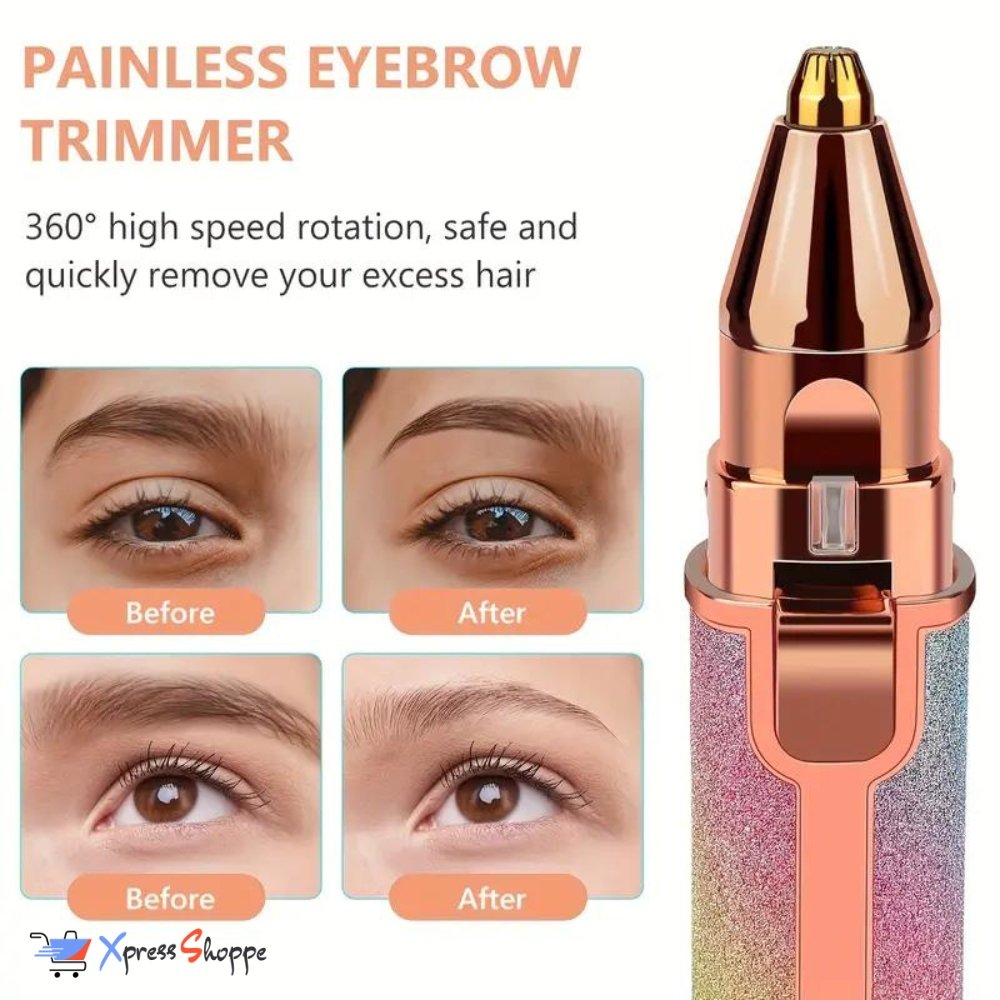 2-in-1 Eyebrow Trimmer - Painless, Versatile & Rechargeable for Flawless Brows & More