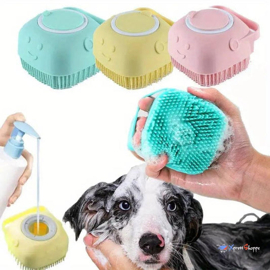 Silicone Pet Brush For Bathing, Grooming, Deep Cleaning & Shedding Removal