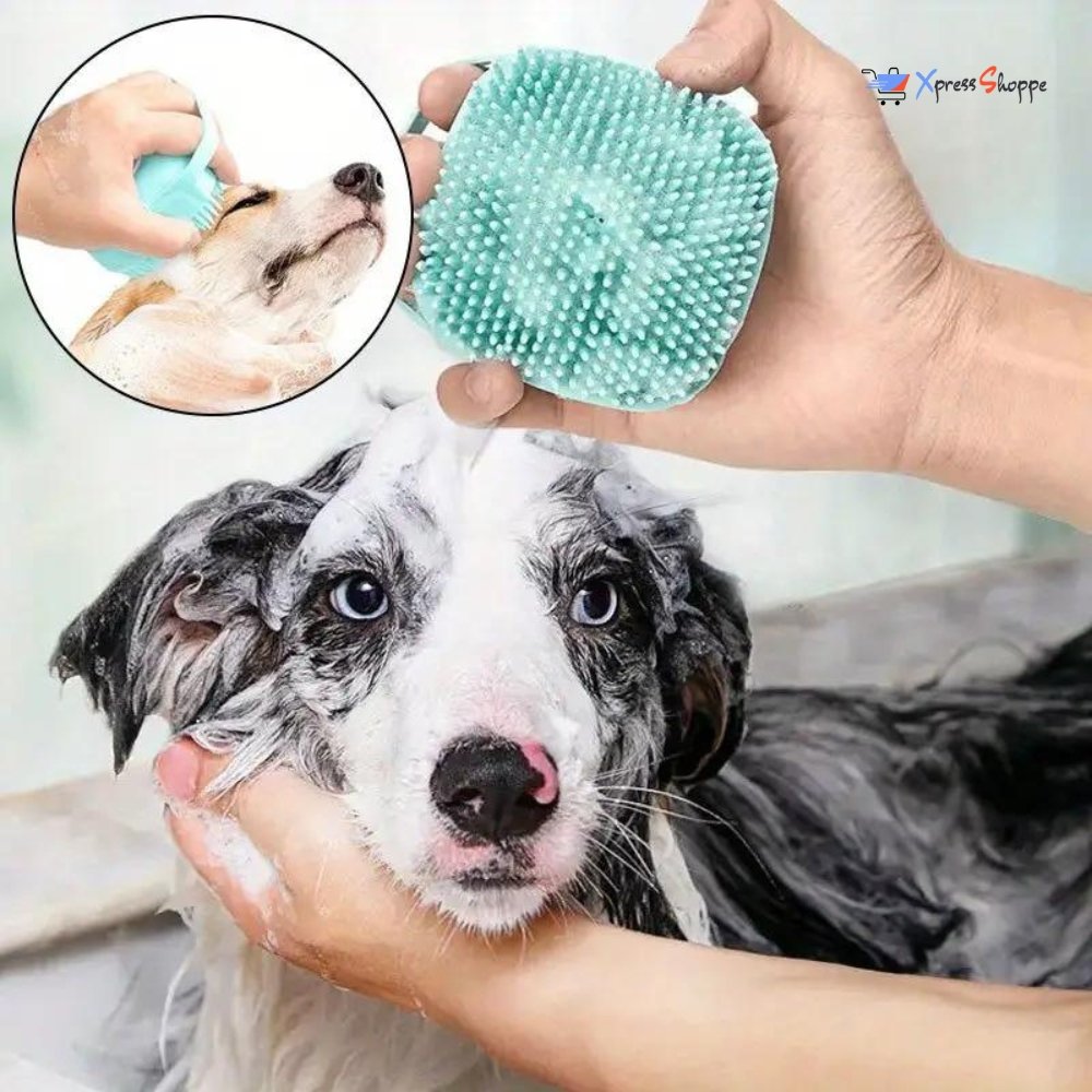 Silicone Pet Brush For Bathing, Grooming, Deep Cleaning & Shedding Removal