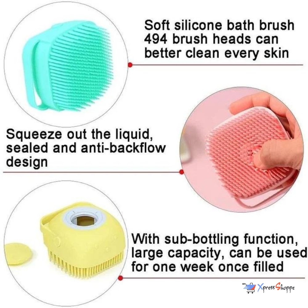 Silicone Pet Brush For Bathing, Grooming, Deep Cleaning & Shedding Removal