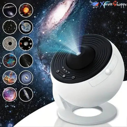 CosmoGlow™ - 360° Galaxy Projector Light With 12 Rotating HD Patterns - Xpress Shoppe