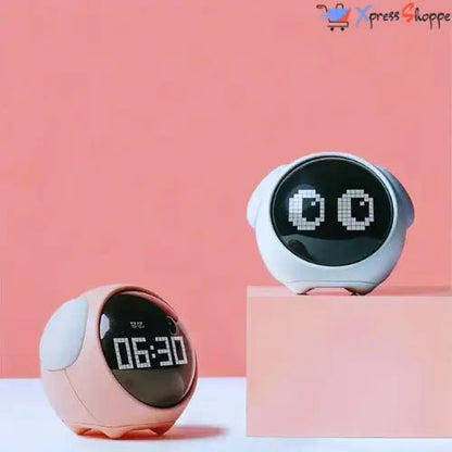 EmotiClock™ - Digital Expression Alarm Clock With Voice Control & Night Light - Xpress Shoppe