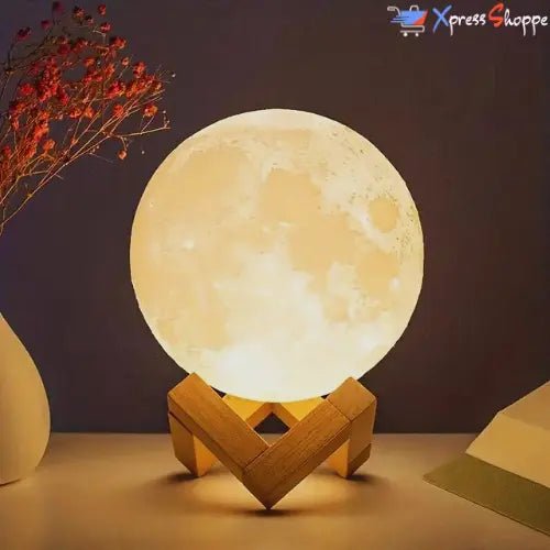 LunarHalo™ - 3D Printed Moon Lamp With 128 Colors & Touch Control - Xpress Shoppe