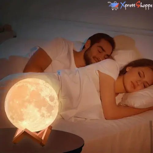 LunarHalo™ - 3D Printed Moon Lamp With 128 Colors & Touch Control - Xpress Shoppe