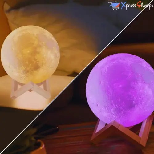 LunarHalo™ - 3D Printed Moon Lamp With 128 Colors & Touch Control - Xpress Shoppe